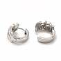 Clear Cubic Zirconia Hoop Earrings, Long-Lasting Plated Brass Chunky Hinged Earrings for Women, Cadmium Free & Lead Free
