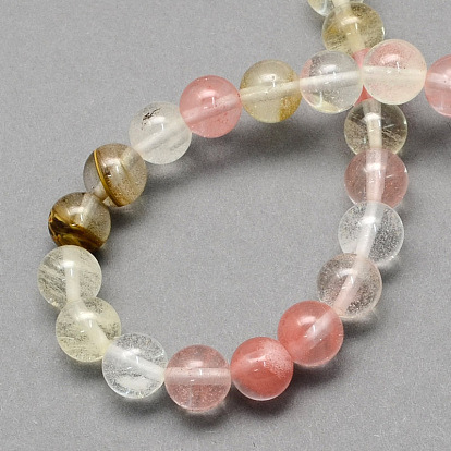 Tigerskin Glass Round Beads Strands