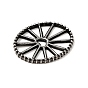 Тибетский стиль 304 филигранные соединения из нержавеющей стали, овальное колесо с рисунком сердца