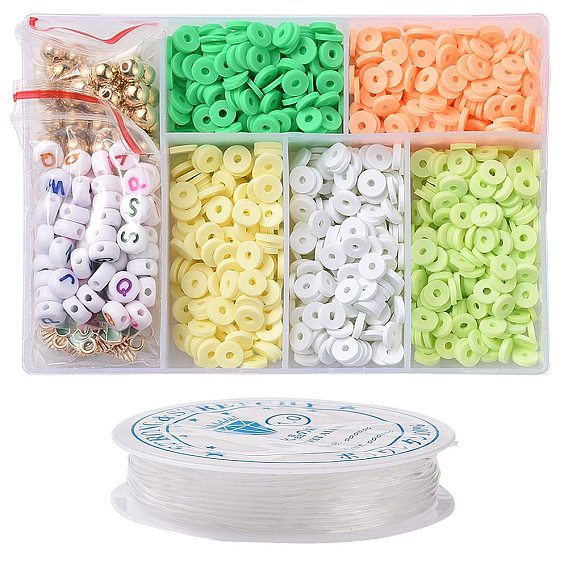 Kit de fabrication de bracelets en perles d'argile polymère, bricolage, pour la saint-patrick