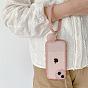 Lanière de téléphone à boucle en silicone, lanière de poignet avec porte-clés en plastique et alliage