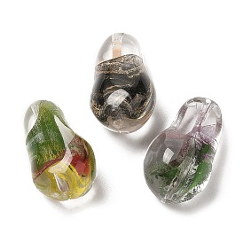 Transparent Glass Beads, Imitation Gemstones, Twist Teardrop