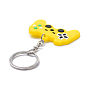 PVC Game Controller Keychain, with Platinum Iron Ring Findings