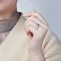 Кольцо на палец shegrace 925 из стерлингового серебра, цветок и листья, Размер 8