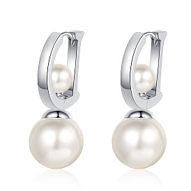 Boucles d'oreilles en perles pour femmes, bijoux de luxe de style français avec des perles élégantes