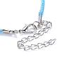 Нейлона шнур браслеты, с застежками из лобстера из цинкового сплава и железными цепями-удлинителями