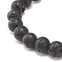 Bracelet extensible en perles naturelles et pierre de lave, bijoux de pierres précieuses d'huile essentielle pour les femmes
