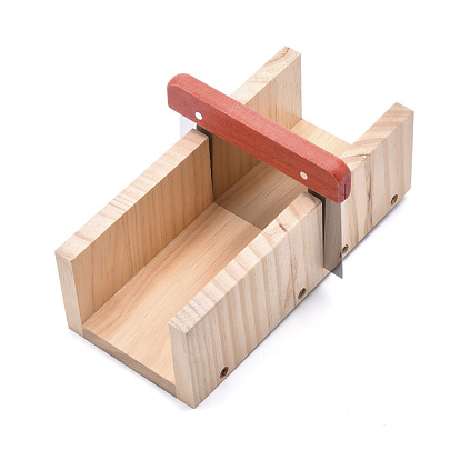 Juegos de herramientas de cortador de jabón de pan de bambú, molde de jabón rectangular con caja de madera, cortador recto de acero inoxidable, para suministros de jabón hecho a mano