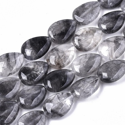 Nuageux naturelle perles de quartz brins, larme