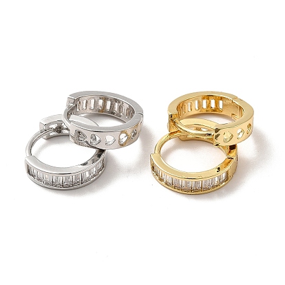 Прямоугольные серьги-кольца из прозрачного кубического циркония, ионное покрытие (ip) латунные полые серьги в форме сердца для женщин
