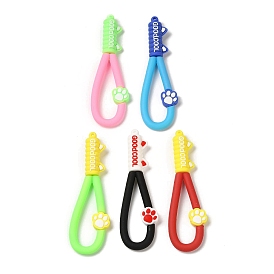 Corde de dragonne de téléphone en plastique pvc imprimé patte de chat, décoration d'accessoires mobiles