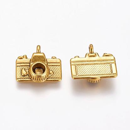 Metal Alloy Pendants, Lead Free and Cadmium Free, Camera, 13x13x5mm, hole: 2mm
