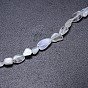 Pierres de lune arc-en-ciel blanches naturelles pépites brins de perles, pierre tombée, 6~12x5~7mm, Trou: 1mm, environ 15.7 pouce