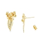 Boucles d'oreilles pendantes fleur de vie avec oxyde de zirconium cubique transparent, bijoux en laiton pour femmes