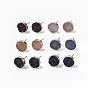 Electroplate Druzy Resin Stud Earrings, with Iron Pins and Light Gold Plated Iron Findings, Flat Round