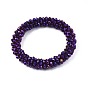 Faceted Electroplate Glass Beads Stretch Bracelets, Torsade Bracelets, Rondelle