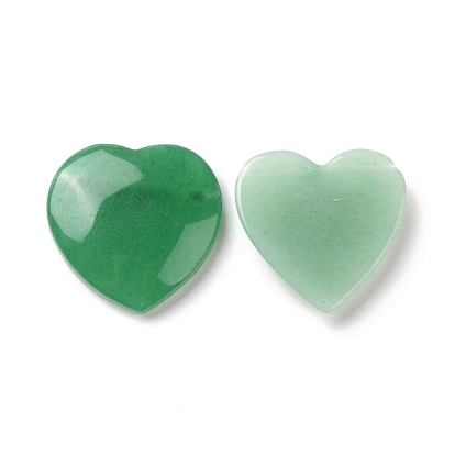 Dyed & Heated Natural Green Aventurine Cabochons, Heart