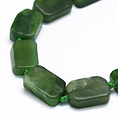 Natural Canadian Jade Beads Strands, Rectangle