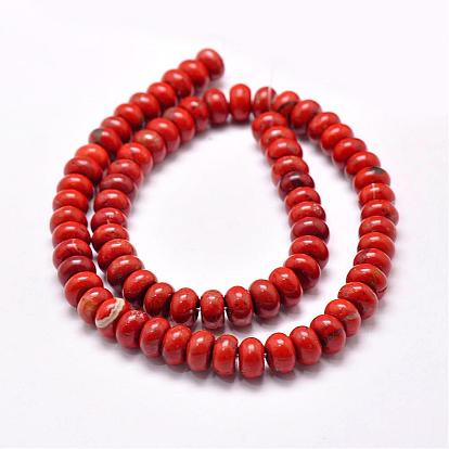 Natural Red Jasper Beads Strands, Rondelle