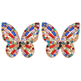 Красочные женские серьги с бриллиантами и звездами-бабочками, украшения в стиле минимализма