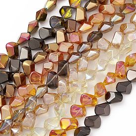 Electroplate Glass Beads, Mixed Style, Polygon