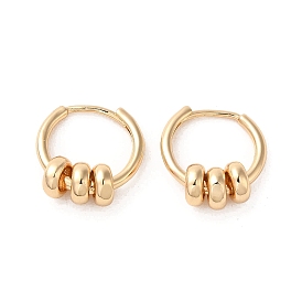 Brass Beaded Hoop Earrings