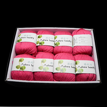 Doux fils bébé à tricoter, cachemire, laine et de fibres antistatiques, 2 mm, sur 50 g / rouleau, 8 rouleaux / boîte