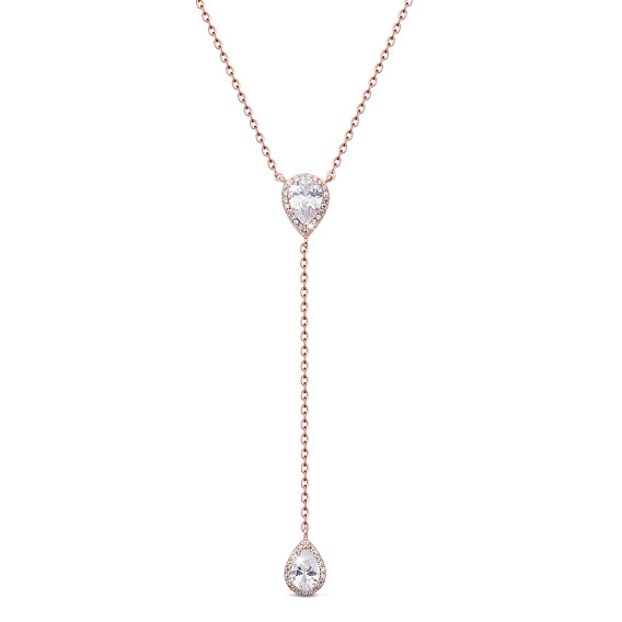 Ожерелья shegrace 925 из стерлингового серебра, с классом ааа кубического циркония и кабельными цепями, капля