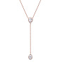 SHEGRACE 925 Sterling Silver Pendant Necklaces, with Grade AAA Cubic Zirconia and Cable Chains, Drop