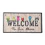 DIY Wall Decor Sign Diamond Painting Kits, Rectangle Wood Board & Owl with WELCOME, with Acrylic Rhinestone, Pen, Tray Plate, Glue Clay and Hemp Rope