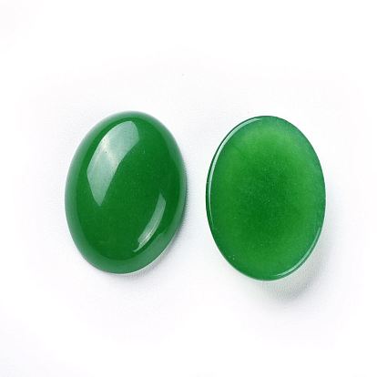 Natural White Jade Cabochons,  Dyed, Oval