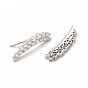 Brass Micro Pave Cubic Zirconia Stud Crawler Earrings, Climber Earrings for Women, Lead Free & Cadmium Free