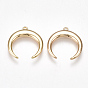 Brass Pendants, Double Horn/Crescent Moon, Nickel Free