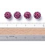 Pave Disco Ball Beads, Polymer Clay Rhinestone Beads, Round, PP13(1.9~2mm), 5 Rows Rhinestone, 8mm, Hole: 1mm