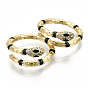 Micro allanar anillos de latón manguito de óxido de circonio cúbico, anillos abiertos, sin cadmio y níque y plomo, serpiente, real 16 k chapado en oro