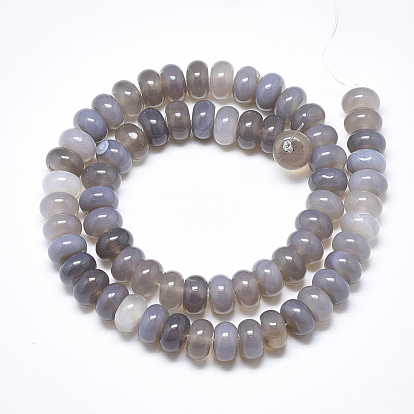 Natural Black Onyx Beads Strands, Rondelle