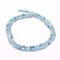 Natural Aquamarine Beads Strands, Faceted, Round