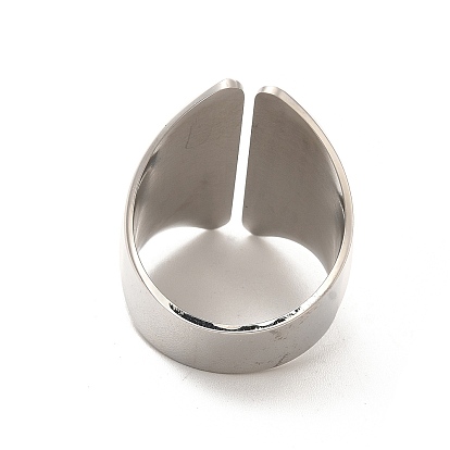 304 anillo de puño abierto ancho de acero inoxidable para hombres y mujeres