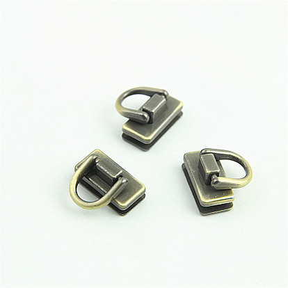 Zinc Alloy Side Clip Buckles Nail Rivet Connector Clasp, with D Ring, for Bag Hanger