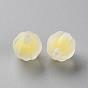 Transparent Acrylic Beads, Frosted, Bead in Bead, Pumpkin