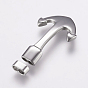304 Stainless Steel Hook Clasps, with Slider Beads/Slide Charms, For Leather Cord Bracelets Making, Anchor
