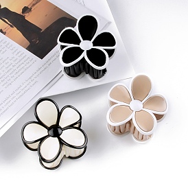 Flower Shape Plastic Claw Hair Clips, Hair Accessories for Women & Girls