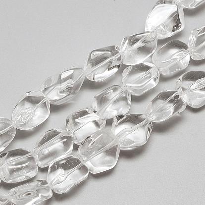 Naturelles cristal de quartz brins de perles, perles de cristal de roche, nuggets