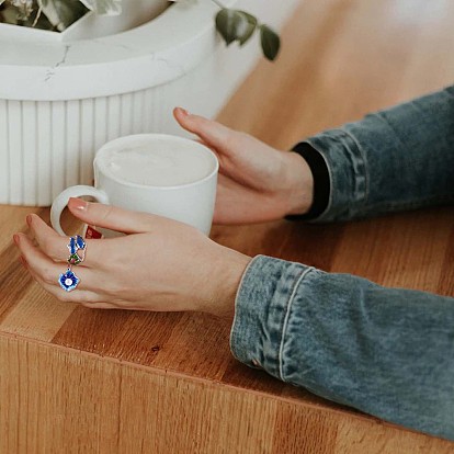 Регулируемое кольцо в виде листьев лотоса с натуральным жемчугом и эмалью, 925 подарок ювелирных изделий из стерлингового серебра для женщин