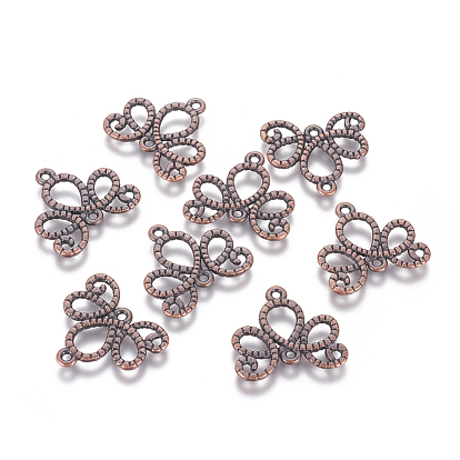 Alloy Links, Lead Free and Cadmium Free, Flower, about 21mm long, 21mm wide, 1.5mm thick, hole: 1mm