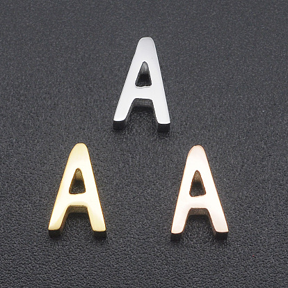 201 Stainless Steel Charms, for Simple Necklaces Making, Laser Cut, Letter