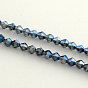 Electroplate Glass Bead Strands, Rainbow Plated, Faceted Bicone