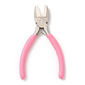 Steel Jewelry Pliers,  with Plastic Handle & Jaw Cover, Flat Nose Pliers, Ferronickel