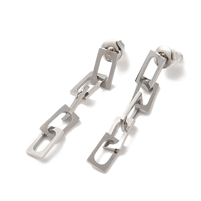 304 Boucles d'oreilles pendantes en chaîne en acier inoxydable pour femmes
