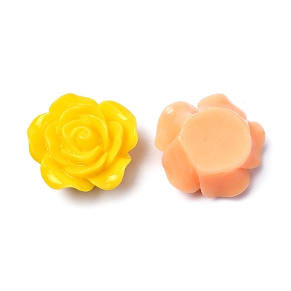Opaque Resin Cabochons, Flower, 20x9mm